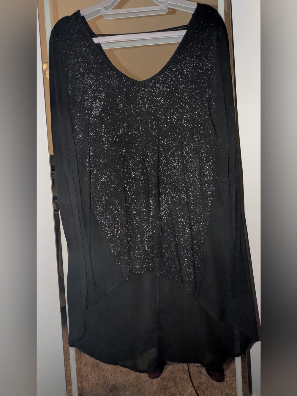 Daytrip Black Sparkle High-Low Women's Top